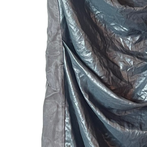 All Saints Japanese Cloth Rialto Silky Drape One Shoulder Sheath Dress Grey Sz 0 - Picture 3 of 10